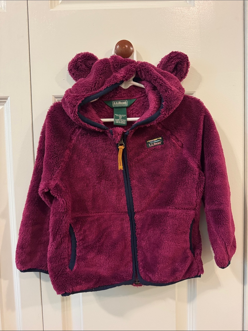 L.L. Bean Girls' Plush Hooded Jacket - Magenta
